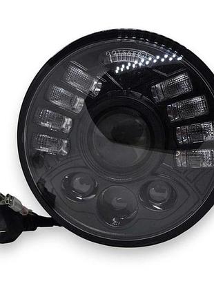 Світлодіодна фара starlight bi-led jr-5,75" ближнє/дальнє drl + поворот ваз 2106, bmw, альфа (∅143мм)