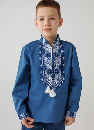 Джинсова вишиванка для хлопчика