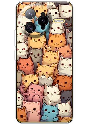 Чехол силиконовый с картинкой на xiaomi poco f7 ultra (котики)