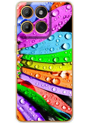 Чехол силиконовый с картинкой на motorola edge 60 fusion (цветные листья)