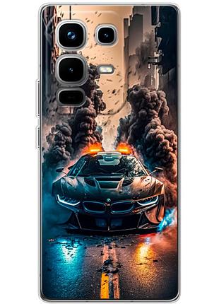Чехол силиконовый с картинкой на infinix note 50 pro (машина bmw i8)