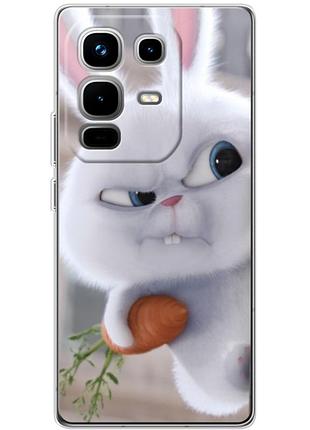 Чехол силиконовый с картинкой на infinix note 50 pro plus (кролик снежок)