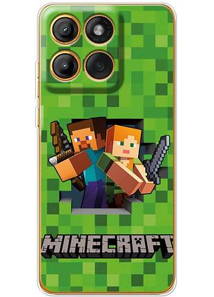 Чехол силиконовый с картинкой на motorola edge 60 (майнкрафт, minecraft)
