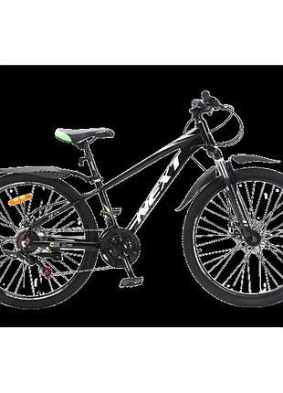 Crossbike велосипед crossbike next 2025 26" 12" чорний-зелений