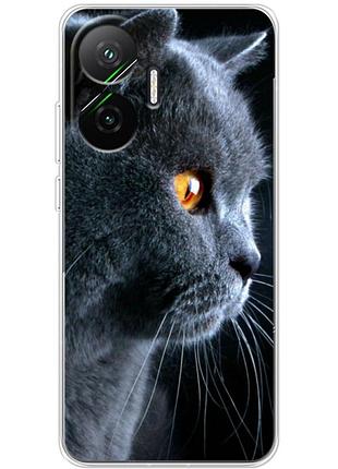 Чехол силиконовый с картинкой на xiaomi poco f7 (британский кот)