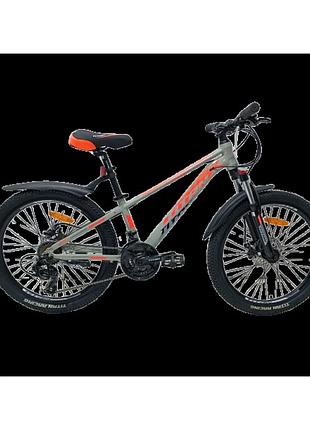 Crossbike велосипед titan arena 24" 12" серый-оранжевый
