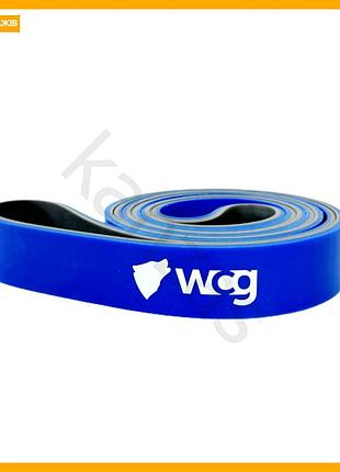 Резинка-эспандер wcg two colors 15-45 кг для фитнеса и тренировок растяжка ленточная синяя