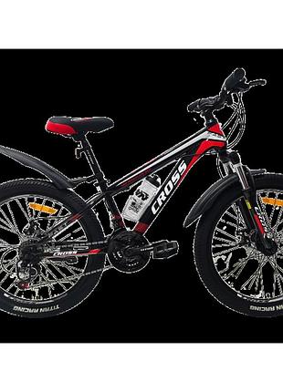 Cross велосипед cross fast 24" 12" черный-красный-белый