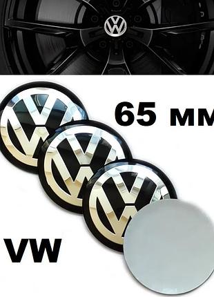 Наклейки алюминиевые с двухсторонним скотчем с логотипом vw 65 мм.