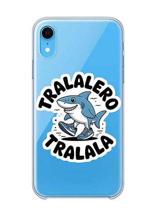 Прозорий чохол на iphone xr акула тралалеро тралала (принт 416)