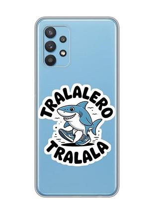 Прозрачный чехол на samsung galaxy a32 акула тралалеро тралала (принт 416)