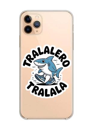 Прозрачный чехол на iphone 11 pro max (6,5) акула тралалеро тралала (принт 416)