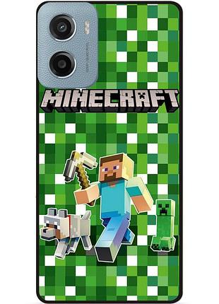 Силиконовый бампер чехол для motorola moto g05 стив minecraft крипер майнкрафт