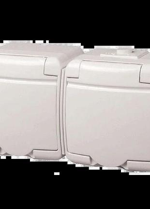 Eti hermetics 4668019 розетка 2-на с/к schuko rhe-2s (белая/белая крышка, ip54)
