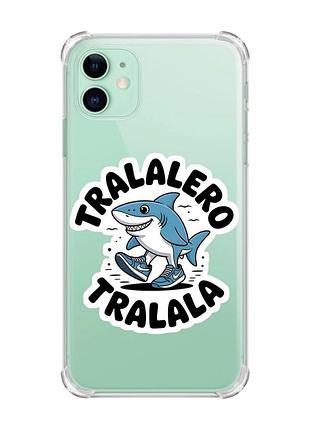 Чехол с утолщёнными углами для apple iphone 11 (6.1) акула тралалеро тралала (принт 416)