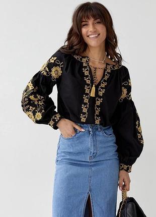Жіноча сорочка вишиванка xxl (black)