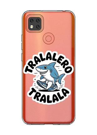 Прозрачный чехол для xiaomi redmi 9c/10a акула тралалеро тралала (принт 416)
