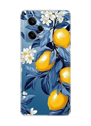 Прозрачный чехол на xiaomi redmi note 12 5g лимонное дерево (принт 417)