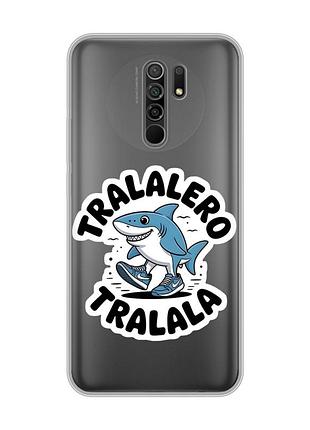 Прозрачный чехол на xiaomi redmi 9 акула тралалеро тралала (принт 416)