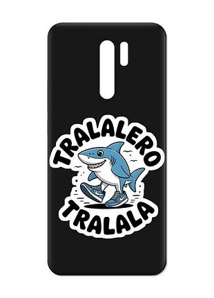 Матовий чорний чохол на xiaomi redmi 9 акула тралалеро тралала (принт 416)