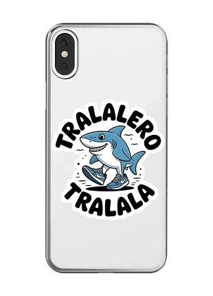 Прозорий чохол на iphone x / xs акула тралалеро тралала (принт 416)