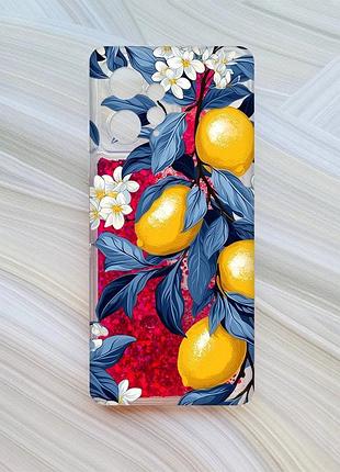Чохол з плаваючими рожевими блискітками на xiaomi redmi note 12 4g лимонне дерево (принт 417)