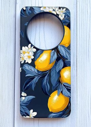 Матовый черный чехол на xiaomi redmi 14c/poco c75 лимонное дерево (принт 417)