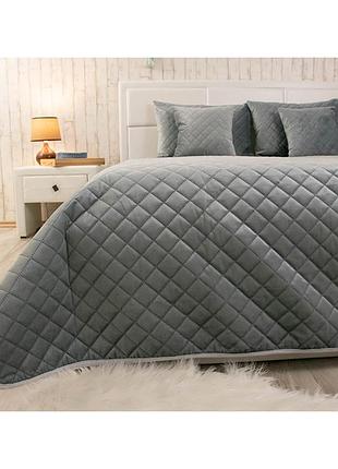 Велюровое покрывало 180х220 dark grey