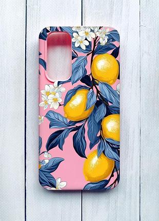 Матовый чехол на samsung galaxy a54 5g (a546) розовый лимонное дерево (принт 417)