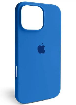 Чохол fiji silicone case для apple iphone 16 pro max бампер накладка soft touch з мікрофіброю denim blue