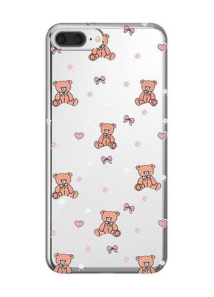 Прозорий чохол на iphone 7 plus / 8 plus медвежата (принт 418)