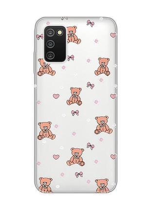 Прозрачный чехол на samsung galaxy a03s ведмежата (принт 418)