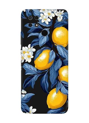 Матовый черный чехол на xiaomi redmi 10c лимонное дерево (принт 417)