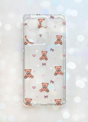 Чохол з потовщеними кутами на xiaomi redmi note 13 4g медвежата (принт 418)