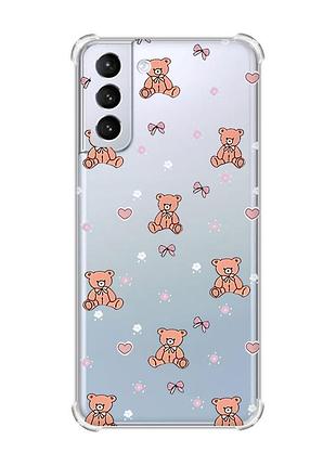 Чохол з потовщеними кутами на samsung galaxy s21 (g991) медвежата (принт 418)