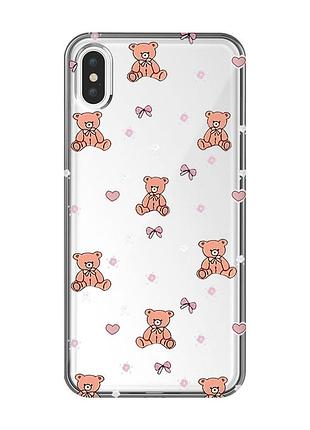 Прозрачный чехол на iphone xs max ведмежата (принт 418)