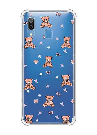 Чехол с утолщёнными углами на samsung galaxy a30 (2019) / a20 (2019) ведмежата (принт 418)