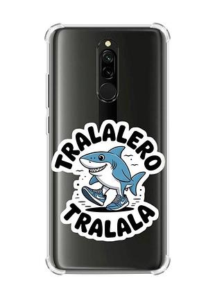 Чехол с утолщенными углами на xiaomi redmi 8 акула тралалеро тралала (принт 416)