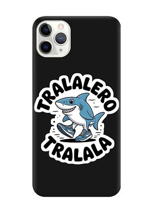Матовый черный чехол на iphone 11 pro max (6.5) акула тралалеро тралала (принт 416)
