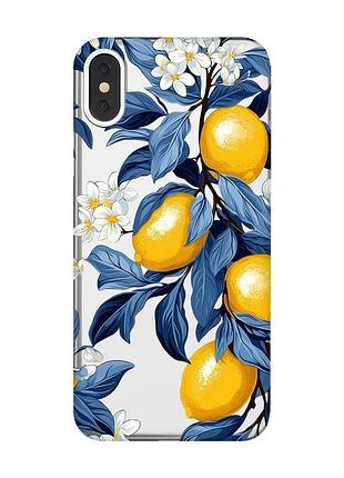 Прозрачный чехол на iphone x / xs лимонное дерево (принт 417)