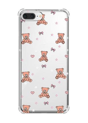Чохол з потовщеними кутами на iphone 7 plus/ 8 plus медвежата (принт 418)