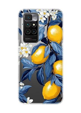 Прозрачный чехол на xiaomi redmi 10/10 (2022) лимонное дерево (принт 417)