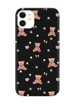 Матовий чорний чохол на apple iphone 11 (6.1) медвежата (принт 418)