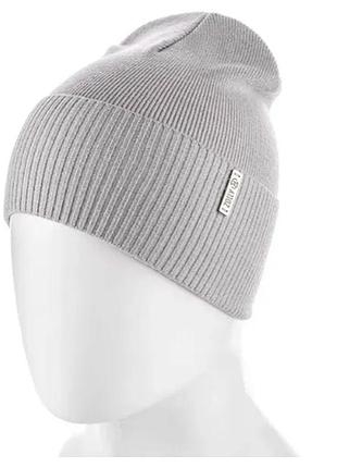 Шапка с отворотом one size светло-серая zolly 226