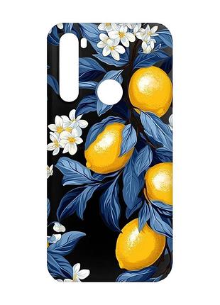 Матовий чорний чохол на xiaomi redmi note 8 лимонне дерево (принт 417)