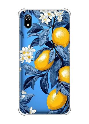 Чехол с утолщенными углами для xiaomi redmi 7a лимонное дерево (принт 417)