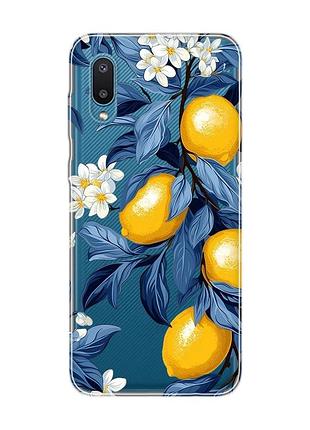 Прозрачный чехол на samsung galaxy a02/a022 (2021) лимонное дерево (принт 417)