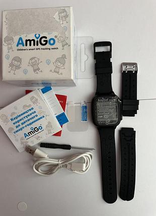 Дитячий смарт-годинник amigo go008 milky gps black (873291)
