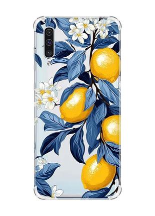 Чехол с утолщёнными углами на samsung galaxy a50 (2019) a505 лимонное дерево (принт 417)