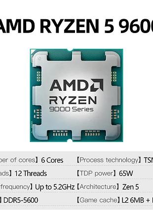 Процессор amd ryzen 5 9600 (100-000000718) tray (socket am5, 3.8-5.2ghz, 65w, 6 ядер, 12 потоков, кэш l3 32mb)
